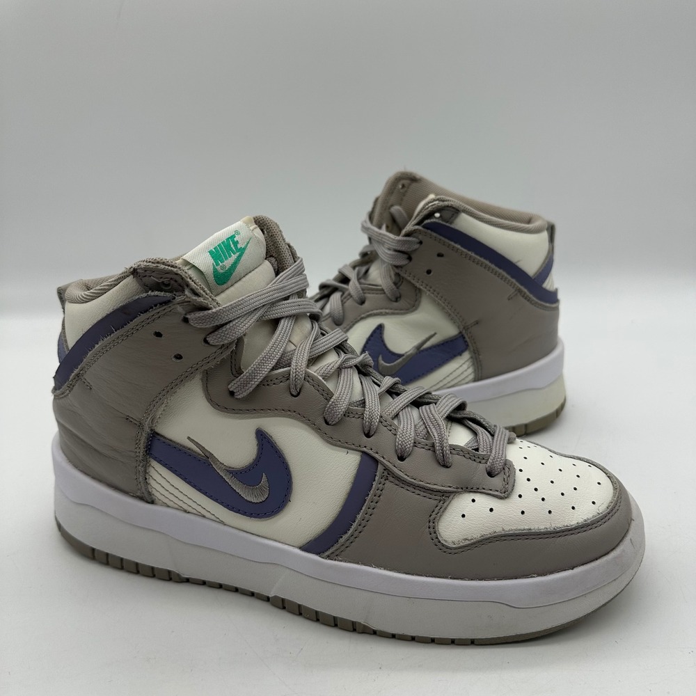 Nike DH3718-101 Womens Size 10.5 Shoes Grey Dunk High Up "Iron Purple" Sneakers
